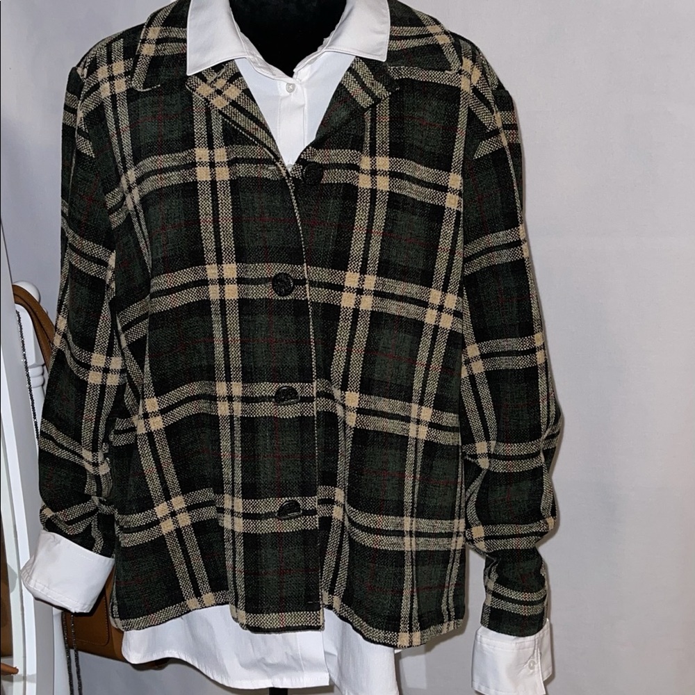 🌞 CJ Banks plaid button down blazer